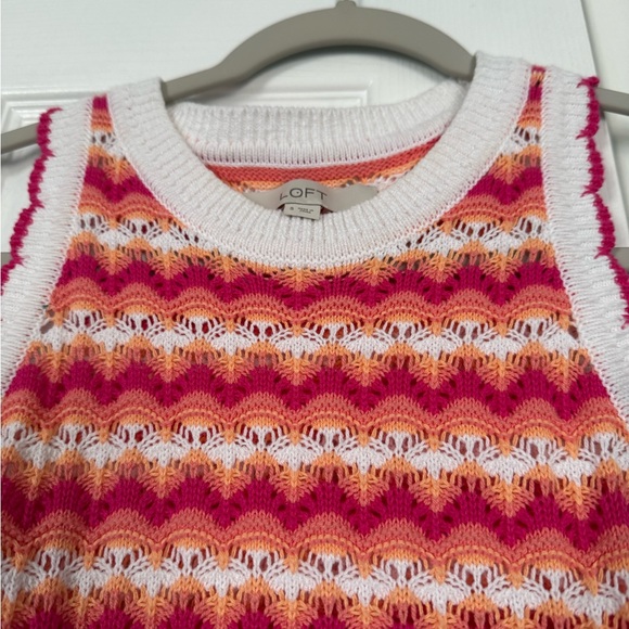 LOFT colorful knit scalloped tank sweater - Picture 7 of 10